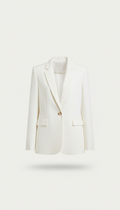Minimalist White Blazer Linen Blend
